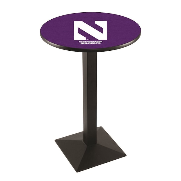 42" Blk Wrinkle Northwestern Pub Table